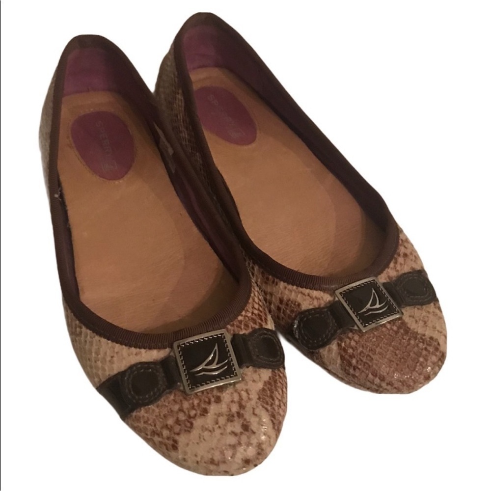 Sperry Snakeskin Nautical Slip On Driving Shoe 6.5